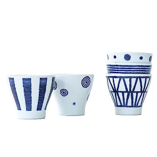 西海陶器 波佐見焼 食器セット 湯呑 カップ 5個セット 軽量 容量約250ml 藍玉柄 来客用 コップ 電子レンジ 食洗機対応 日本製 198