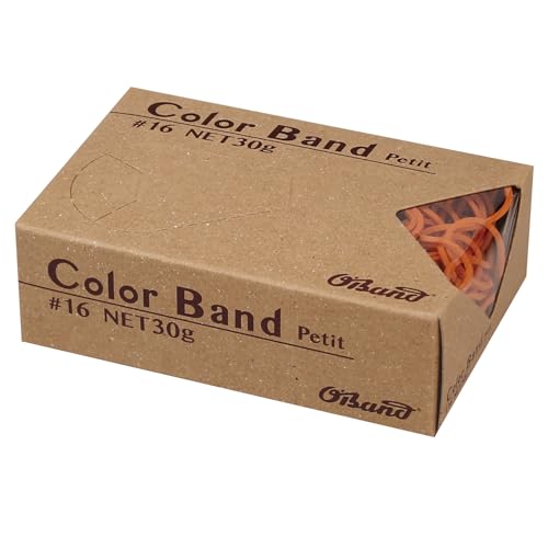 輪ゴム 【 オーバンド カラーバンド プチ 】 #16 オレンジ (橙色) 30g 箱 共和 GGC-030-LG