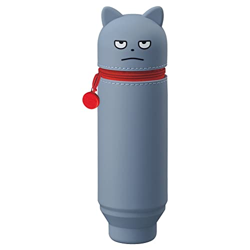 ペンケースわるめのねこ/1個 (x 1)/UG7712-104・Color:わるめのねこSize:1個 (x 1)Style:ペンケース・パッケージ個数:1・【寸法】幅60mm×奥行60mm×高さ200mm 重さ110g・【材質】本体／シリコーンゴム・【収容量】ペン約15本・【デザイン柄】わるめのねこ・【フタ裏部分】消しゴムホルダー付き●スタジオUGとLIHT LAB.のコラボレーション企画。上から押すだけでペンスタンドに早変わり。●しまう時は底を引っ張り出してください。フタ部分には消しゴムホルダー付き。