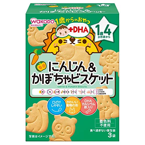 Other - 和光堂 1歳からのおやつ+DHA にんじん&かぼちゃビスケット 1歳4か月頃から×6個