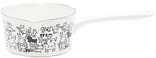 豊琺瑯 plune ホーローミルクパン モノトーンドッグ 15cm YJM-105