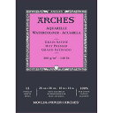 Arches アルシュ 水彩紙 パッド 300g 極細26X36cm 12枚 (1795098) ナチュラルホワイト