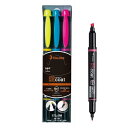 トンボ鉛筆 蛍光ペン 蛍コート ツインタイプ (強いペン先 ポリマーコート芯) 3色 WA-TC3C