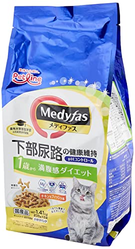 メディファス キャットフード 満腹感ダイエット 1歳から チキン&フィッシュ味 【下部尿路/pHコントロー..