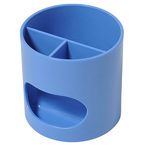 ブルー/-/WP-110N 30-756・Color:ブルー・パッケージ個数:1・実用性と機能性から生まれたロングランデザイン・カラー:ブルー・ペンやハサミの入る大き目サイズ。小物用ポケットは消しゴムやクリップなどの整理に便利。・外形寸法:H100×φ100mm・材質:本体=ABS、中底=ポリスチレンフォーム●大きめのペンスタンド。●小物用ポケット付きです。