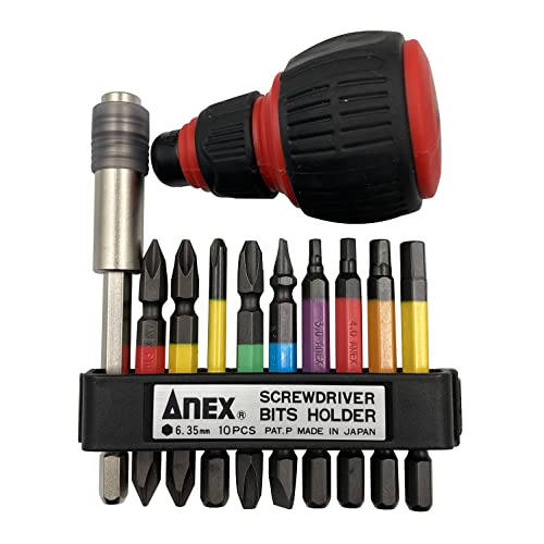 樂天商城 - アネックス(ANEX) カラービット エクステンションホルダー 差替ハンドル ホルダー付 9本組 ACMH9-EH