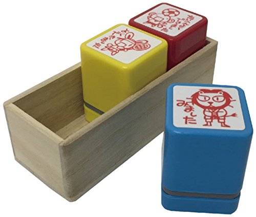 サンビー スタンプ 浸透印 学校用 評価印 ティーチャースタンプ 30ミリ 3本組 朱 SS-118