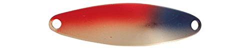 54mm/8.5gゴールド・レッド/ブルー(金メッキ) #10/54mm/-・Color:ゴールド・レッド/ブルー(金メッキ) #10Style:54mm/8.5g・パッケージ個数:1・主な対応魚種: トラウト・サイズ:54mm / 重量:8.5g・カラー:ゴールド・レッド/ブルー(金メッキ) #10・フック: SP-41MB #1・リング#: 3アップクロス、フォーリング、ダウンクロス、スイング、カーブフォール。スプーンに求められる基本性能を高次元で具現化。渓流、本流、の複雑な流れのあるポイントでもスプーンのアクションが止まること無く常にターゲットにアピールします。流れの巻き返す石裏などでも、ノンストップアクションで誘い続けます。湖などの止水のスローリトリーブでもスプーンの動きが止まることはありません。