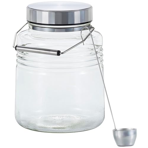 アデリア(ADERIA) MCコンテナー3L 日本製 化粧箱入り 梅酒瓶 保存容器 梅瓶 保存瓶 米びつ ステンレスキャップ ガラス瓶 ガラス