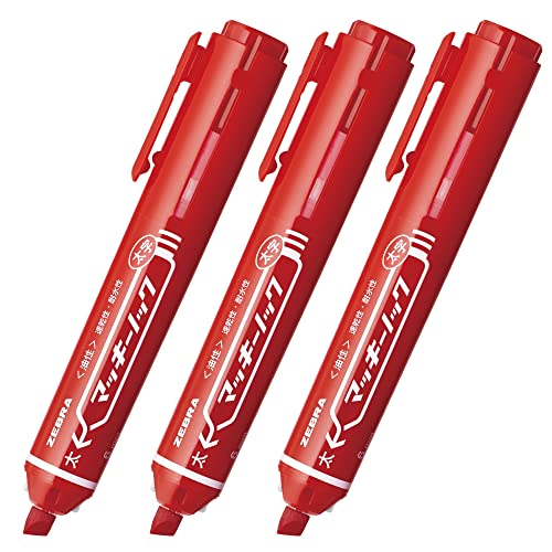 ゼブラ 油性マーカー マッキーノック 太字 赤3本入 P-YYSB6-R3-AZ