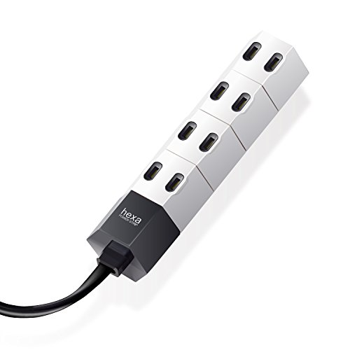 4個口ホワイト/2m/T-HX7-2420WH・Color:ホワイトSize:2mStyle:4個口・パッケージ個数:1・差込口が個別に回転し、大きな充電器を差しても干渉しない。光沢感・マット調、2つの質感をもたせた高級感のあるデザイン回転タップ“hexa(ヘキサ)。・下部に光沢感、上部にマット調を使い、2つの質感をもたせた高級感のあるデザイン回転タップ“hexa(ヘキサ)です。・差込口が個別に回転する設計で、大きな充電器を差しても隣の差込口に干渉しません。・デスク周りやアダプタの多いパソコン周りでの利用に適しています。・AC差込口には、万一の発熱の際にも融解しにくく、電気火災の防止に有効な耐熱性に優れたユリア樹脂を使用しています。【 仕様 】 本体差込口形状:2ピン 本体差込口個数:4個口 プラグ仕様:2ピン 3ピン→2ピン変換アダプタ付属:× コード長:2.0m 定格:125V・15A・1500W スイッチ:× 雷ガード:× ほこりシャッター:× 絶縁キャップ付きプラグ: 差込口キャップ付属:× 通電表示ランプ:× 二重被ふく: 抜け止め機能:× スイングプラグ:× マグネット:× 壁掛け用フック:× ノイズフィルター:× モジュラジャック付:× カラー:ホワイト 材質:本体:ABS樹脂、プラグ:PVC 差込口:ユリア樹脂 外形寸法:幅36mm×奥行147mm×高さ32mm コード部分及びプラグ部分を除く 質量:約260g 使用可能地域:本製品は日本国内の電源を想定して設計されていますので、日本国外ではご使用いただけません。 電気用品安全法:PSE適合 【 説明 】 下部に光沢感、上部にマット調を使い、2つの質感をもたせた高級感のあるデザイン回転タップ“hexa(ヘキサ)です。 差込口が個別に回転する設計で、大きな充電器を差しても隣の差込口に干渉しません。 デスク周りやアダプタの多いパソコン周りでの利用に適しています。 AC差込口には、万一の発熱の際にも融解しにくく、電気火災の防止に有効な耐熱性に優れたユリア樹脂を使用しています。 ACプラグの根元に絶縁キャップがついており、トラッキング現象による火災の防止に役立ちます。 電源コードには、社団法人日本配線器具工業会規格(JWDS0010)に適合した二重被ふくコードを採用していますので、断線や被ふく破れによる感電・火災の防止に有効です。 コンパクトなL字プラグを採用しています。壁にぴったりフィットし、隣のポートと干渉せず、邪魔になりません。 プラグ仕様は2ピン式で、便利な4個口タイプです。 【商品に関するお問い合わせ】 エレコム総合インフォメーションセンター TEL. 0570-084-465 FAX. 0570-050-012 受付時間 / 10:00~19:00 年中無休