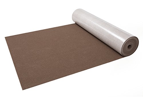 サンコー 廊下敷き マット カーペット はっ水 消臭 日本製 おくだけ吸着 ロングマット 90×800cm ブラウン KH-81