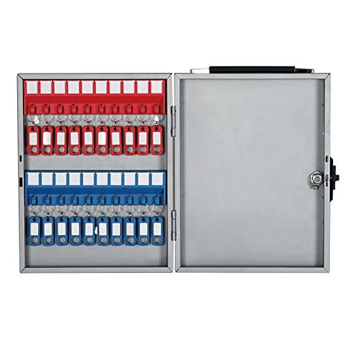 シルバー/20個収納/CKB-20-S・Color:シルバーSize:20個収納・パッケージ個数:1・カラー識別で管理がしやすいキーボックス・ネームシートが1枚ずつ独立していて差し替えしやすい・鍵収納数：20個・本体サイズ/重量：幅287×奥行63×高さ360mm/1.9kg・付属品：キーホルダー（20個）、解錠用キー（2個）、ネジ・プラグ（各3本）、名前が書けるネームシートオフィスや店舗、ガレージ、駐車場などでの鍵の管理に最適なスチール製キーボックスです。 薄型スマートデザインで、壁掛けしても大きく出っ張らず悪目立ちしません。 キーハンガーはマグネット着脱式の為、位置調整や取り外しが可能で、鍵の大きさや数量に合わせてレイアウトが可能です。 カラフルなキーハンガー・キーホルダーとネームシートで鍵の識別がしやすく、取り違いや紛失を予防します。名前が書けるネームシートは1枚ずつ独立しているので、変更や修正が容易におこなえます。 シリンダー錠でしっかり施錠できます。解錠用キー2本付属。キーの追加購入はサイトをご確認ください。 本体裏側には壁掛け用の穴があり、付属のネジとプラグを用いて壁掛けが可能です。持ち運びにも便利なハンドル付き。