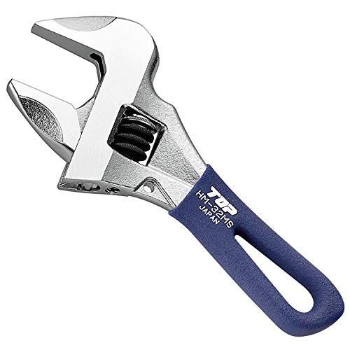 トップ工業 (TOP) ガタ無しモンキーレンチ ショートワークワイド 口開き0~32mm ネイビー ガタ無しウォ..