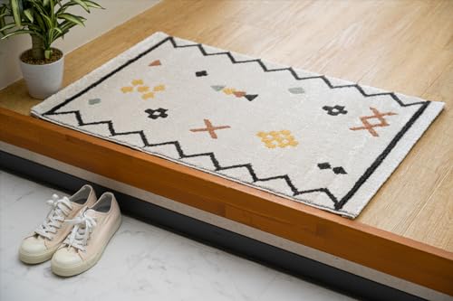 イケヒコ マット 玄関 屋内 屋外 輸入 ネカル アイボリー 約70×120cm 長方形 トル...