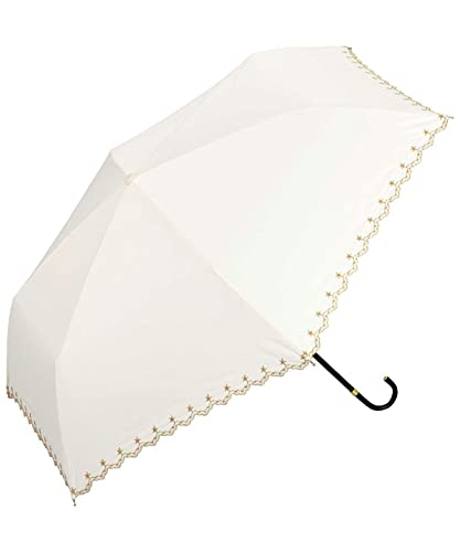 Wpc. 日傘 折りたたみ傘 遮光星柄スカラップ ミニ オフ《遮光率100%・UVカット率100％・UPF50＋・晴雨兼用》50cm レディース