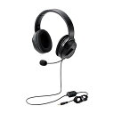 エレコム ヘッドセット 4極ミニプラグ オーバーヘッド 有線 両耳 変換ケーブル付 40mmドライバ ブラック HS-HP30TBK