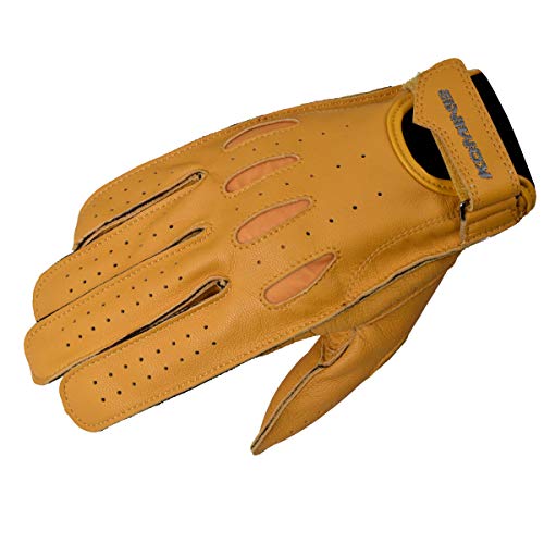 [コミネ] バイク用 グローブ ヴィンテージショートレザーグローブ キャメル M GK-161 春夏秋向け 本革