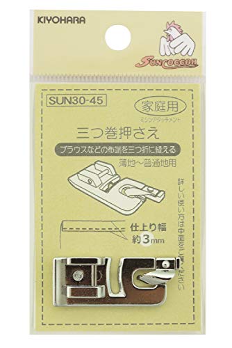 KIYOHARA サンコッコー ミシンアタッチメント 三つ巻押さえ 1個 SUN30-45 KIYOHARA サンコッコー ミシンアタッチメント 三つ巻押さえ 1個 SUN30-45