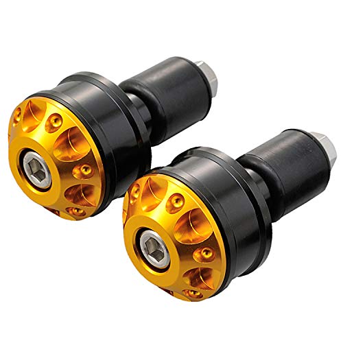 デイトナ(Daytona) アルミビレット バイク用 バーエンド 汎用 内径φ14-19 ヘビーウエイトバーエンド ファインカット ゴールド 7