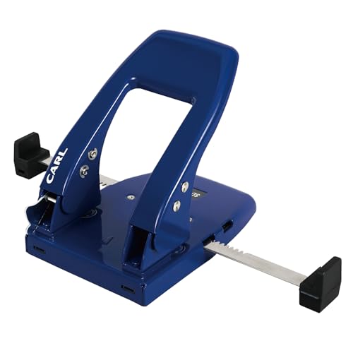 カール事務器 穴あけパンチ 日本製 2穴 45枚 ダブルゲージ 自動センター合わせ ブルー SD-WJ45K-B