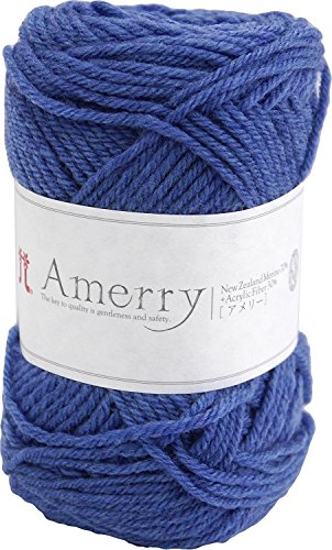 ハマナカ アメリー 毛糸 並太 Col.16 ブルー 系 40g 約110m 2261