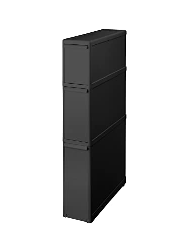 Other - ライクイット (like-it) キッチン収納 すき間 引出し スーパースリム 3段 幅14x奥46.5x高82cm オールブラック 日本製 F