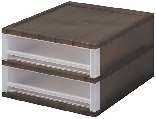 Rakuten - サンコープラスチック 小物収納 ブリオ A4浅2段 幅27×奥34.7×高18.5cm ブラウン