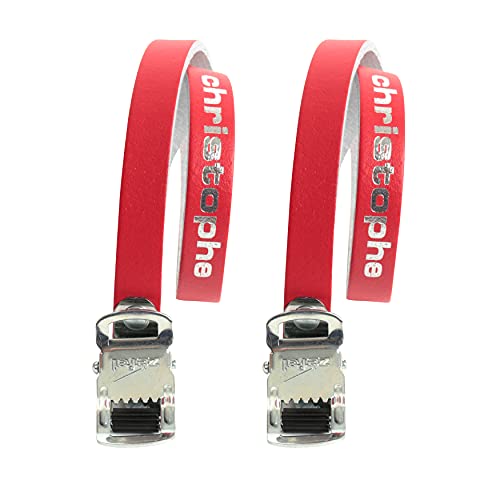 ゼファール(Zefal) 自転車用 トゥストラップ CHRISTOPHE LEATHER TOE-STRAPS レッド 長さ370cm 5161