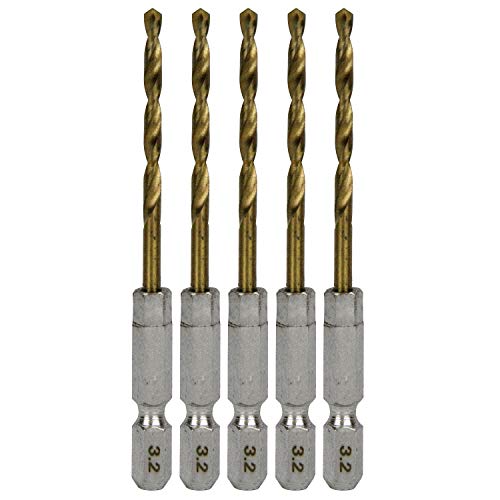 SK11(エスケー11) 六角軸Tin鉄ドリル 普通 5本組 3.2mm