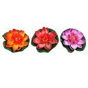 VOCOSTE 人工フローティング 蓮の花 3個 庭の池プール 装飾用 人工蓮の花 10cm 赤
