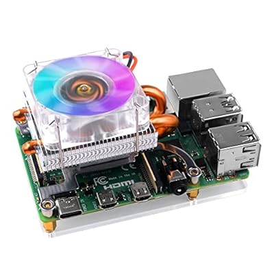 GeeekPi Raspberry Pi 4ファンRaspberry PiロープロファイルICEタワーCPUクーラー（RGB冷却ファン付き）Raspberry Pi 4ヒートシンクRaspberry Pi 4 Model B/Raspberry Pi