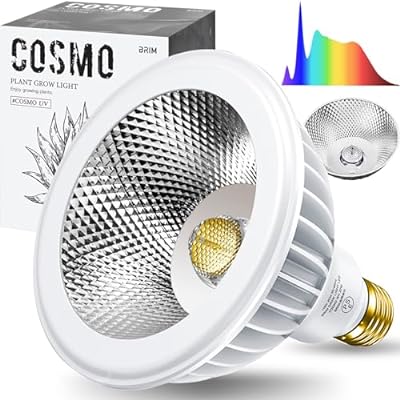BRIM(ブリム) COSMO 植物育成ライト LED フルスペクトル 高PPFD 高力率 高演色性 植物用LEDライト 省エネ設計 長寿命 E26口金 反射板＆集光レンズ付き (COSMO UV (WH 白色系 5800