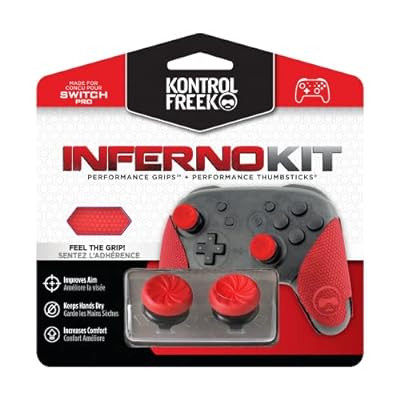 KontrolFreek Inferno for Nintendo Switch Pro パフォーマンスサムスティックとパフォーマンスグリップ Inferno red