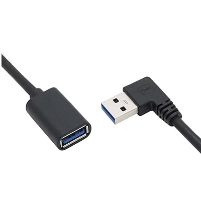 KKM-ラブショー【JCT請求書発行可能】USB 3.0 L型 上下左右90°方向変換ケーブル タイプAオス- タイプAメス 超高速 5Gbpsのデータ転送同期リード USB 3.0 延長ケーブル (0.6m左L)