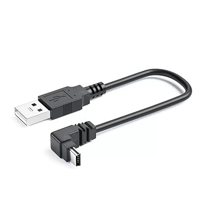 KKM-ラブショー【JCT請求書発行可能】USB 2.0 ミニケーブル USB(A)オス-USB(miniB)オス L型 上下左右90°方向変換ケーブル 金メッキ付き 高速480Mbpsのデータ転送同期リード (1.5m上L)