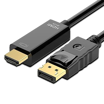 DisplayPort HDMI変換ケーブル【4k@30hz/ディスプレイポート-HDMI変換ビデオオーディオ互換性レノボ、HP、ASUS、デルなど複数のコンピュータ1.8 m
