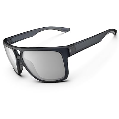  メンズ サングラス偏光女性日眼鏡軽量 TR90 フレーム UV 保護を運転の釣りゴルフ旅行、マット クリア グレー ＆ シルバー