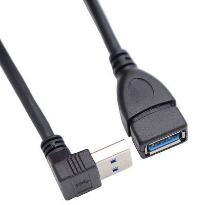 ViViSun【JCT請求書発行可能】USB 3.0 L型 90°方向変換ケーブル USB 3.0 延長ケーブル タイプAオス- タイプAメス 超高速 5Gbpsのデータ転送同期リード (上L)