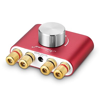 Nobsound NS-01G Pro パワーアンプ bluetooth 5.0 100W アンプ スピーカー HiFi オーディオ 電源付き (レッド)