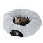 PAWZ Road キャットトンネル 猫トンネル おもちゃ 直径25CM 丸い 円状 折りたたみ式 猫遊宅 ストレス発散 運動不足 対策 猫用おもちゃ 猫 キャットトレーニング 毛玉つき グレー