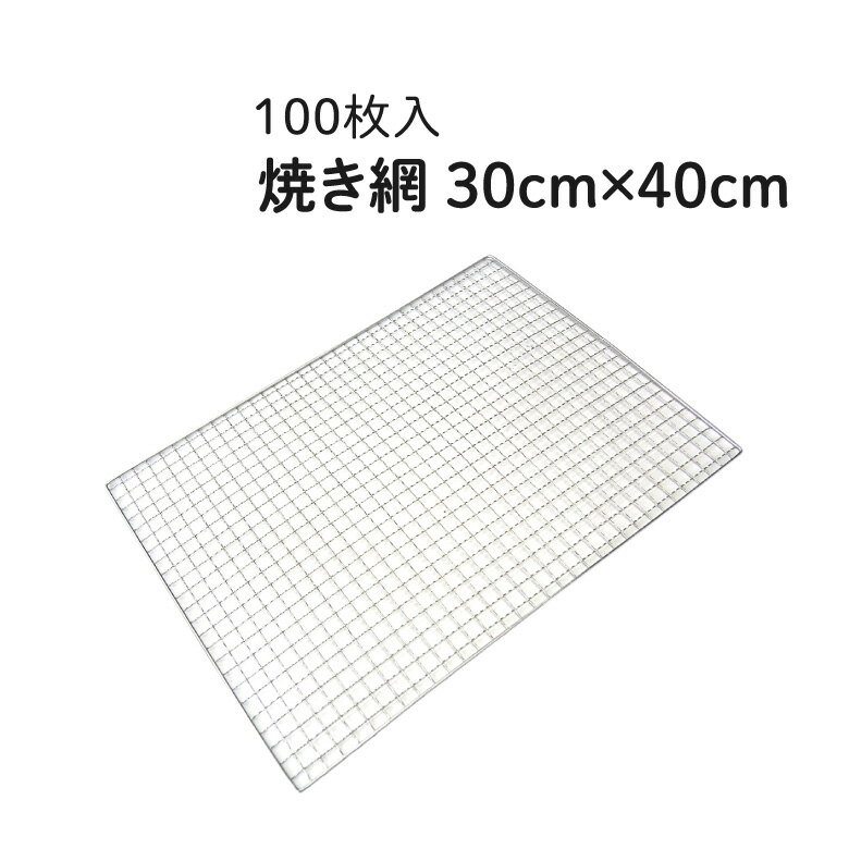 焼き網 30cm×40cm [100枚入] 業務用 網 アミ あみ 焼網 焼きアミ バーベキュー網 