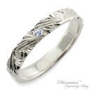 k18 リング ハワイアンジュエリー タンザナイト ハワイアン レディース ホワイトゴールド 波 ストレート 平打ち 地金リング 誕生石 12月 彫金 手彫り ...