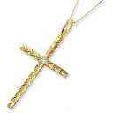 【10%OFFクーポン配布中】 k18 ネックレス ハワイアンジュエリー クロス ゴールド 18k 18金 イエローゴールド マイレ アクアマリン ハワイアン 彫金 ペンダント 天然石 誕生石 十字架 葉