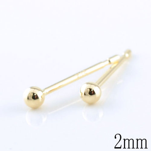 ピアス スタッドピアス 丸玉ピアス 地金 ボールピアス ゴールド K18 18K 18金 イエローゴールド レディース メンズ 丸玉 ボールピアス 2mm