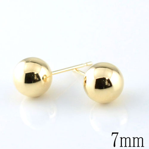 18金 ピアス スタッドピアス 丸玉ピアス 地金 ボールピアス ゴールド K18 18K イエローゴールド レディース メンズ 丸玉 7mm ネコポス配送 メール便のサムネイル