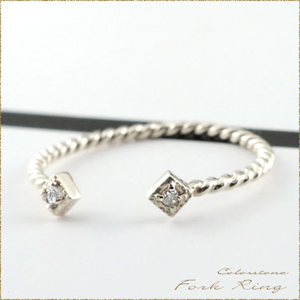 k10ダイヤモンドフォークリング指...