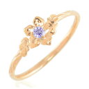 k18 リング アメジスト フラワーモチーフ ピンクゴールド カラーストーン 18k 2月誕生石 レディース ジュエリー ハワイアン 指輪 k18 18金 ピンキーリング 華奢 一粒 天然石