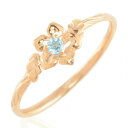 【スーパーセール10%OFF】 k18 リング ブルートパーズ フラワーモチーフ ピンクゴールド カラーストーン 18k 11月誕生石 レディース ジュエリー ハワイアン 指輪 k18 18金 ピンキーリング 華奢 一粒 天然石(4)