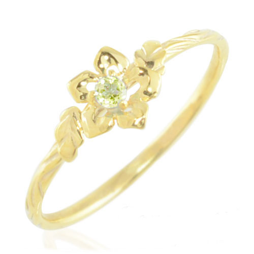 k10ペリドットフラワーモチーフリ...